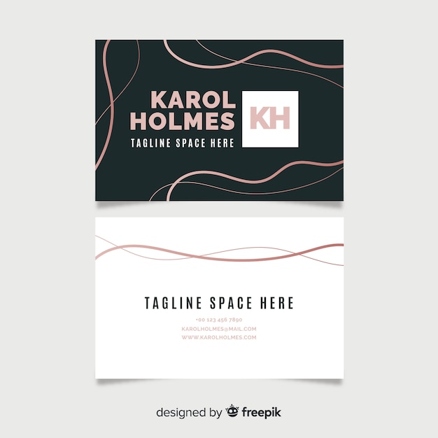 Abstract black and white visiting card template