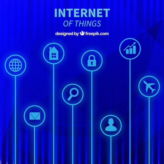 Free vector abstract blue background of internet things