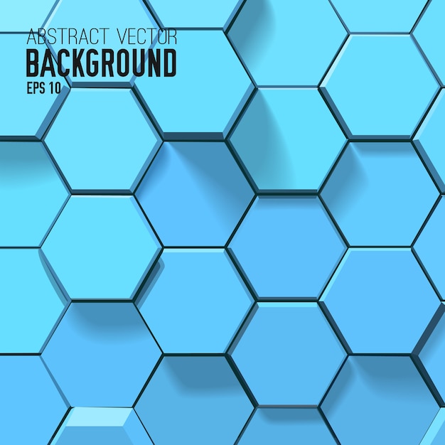 Abstract blue background with geometric hexagons