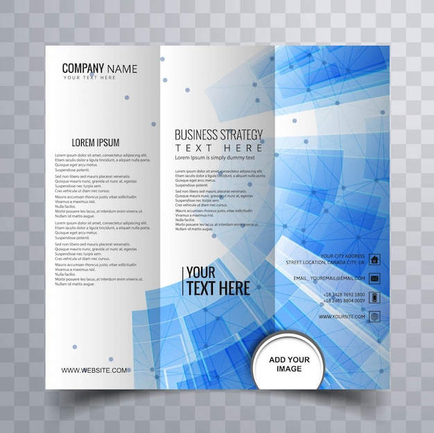 Abstract blue brochure with technological elements