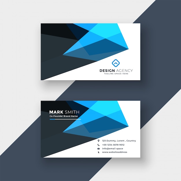 Abstract blue business card design template