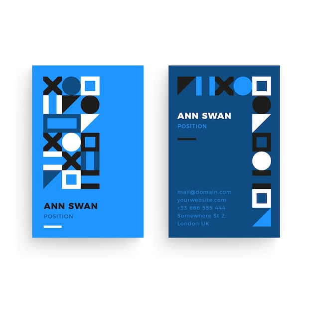 Free vector abstract blue business card template