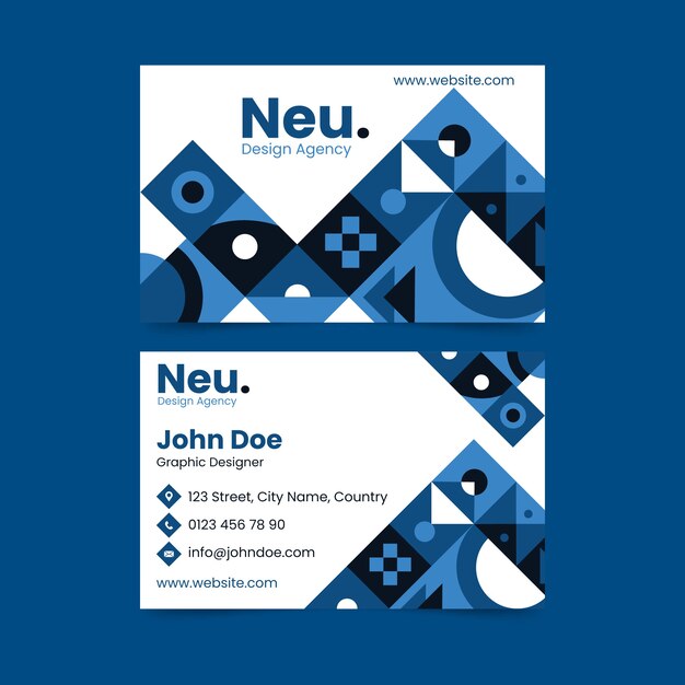 Abstract blue business card template