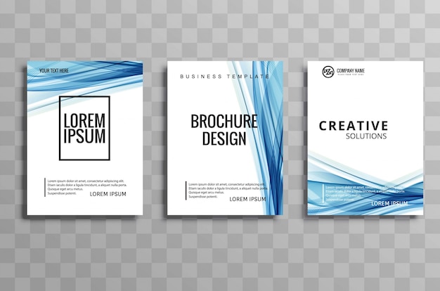 Abstract blue business wave brochure flyer illustration design