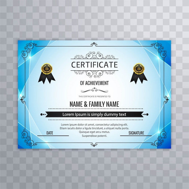 Abstract blue certificate design