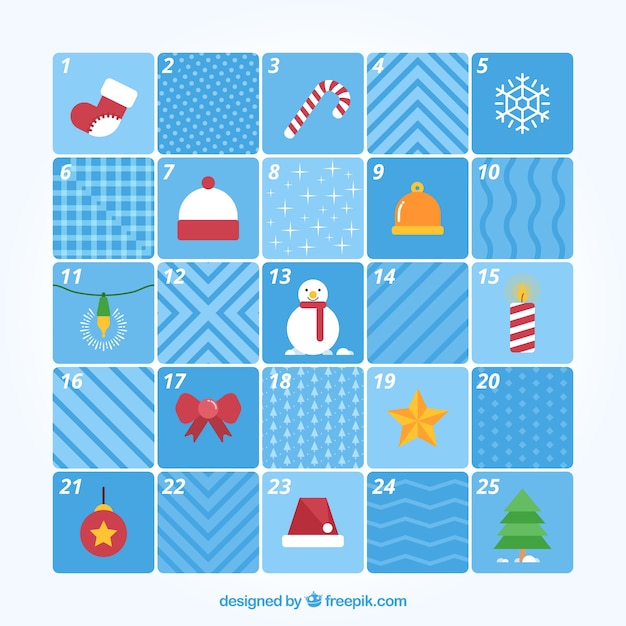 Abstract blue christmas calendar