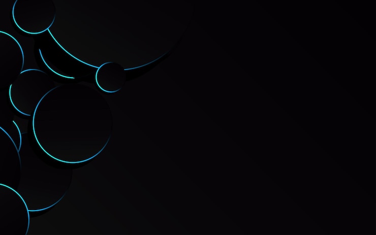 Free Vector abstract blue circle on black background technology