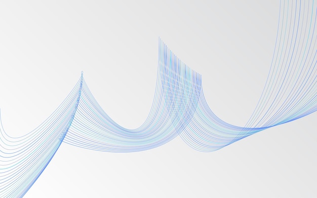 抽象的な青色技術ライン波背景