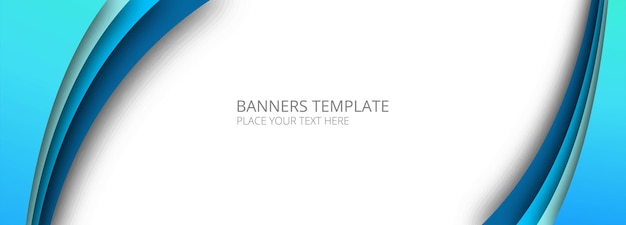 Free vector abstract blue colorful wave banner on white background