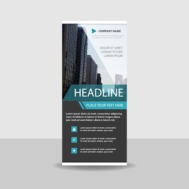 Free vector abstract blue commercial roll up banner