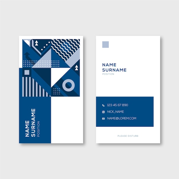 Free vector abstract blue concept for business card template