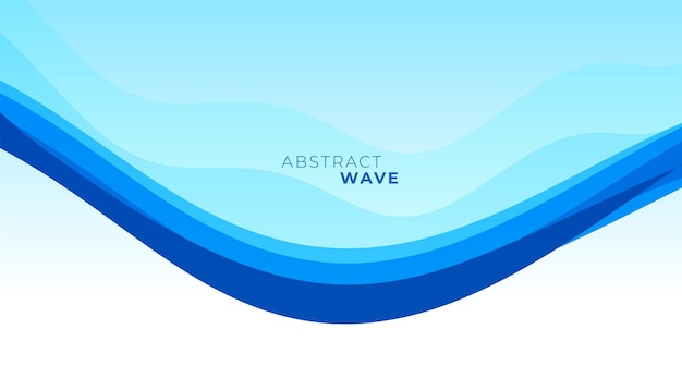 Free vector abstract blue curvy wave with smooth movement modern background