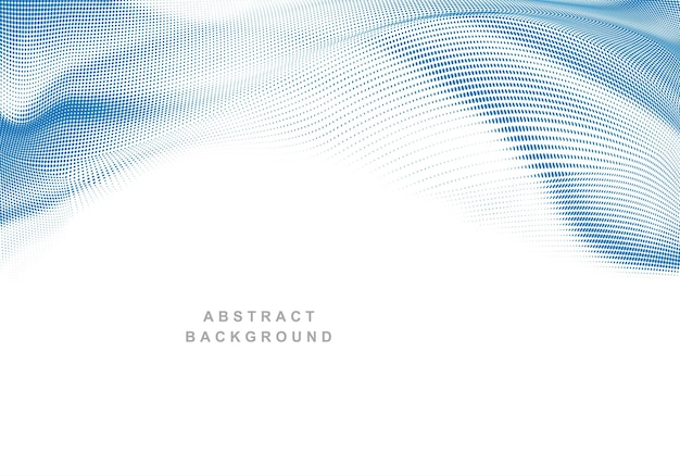 Abstract blue dotted flowing wave background illustration