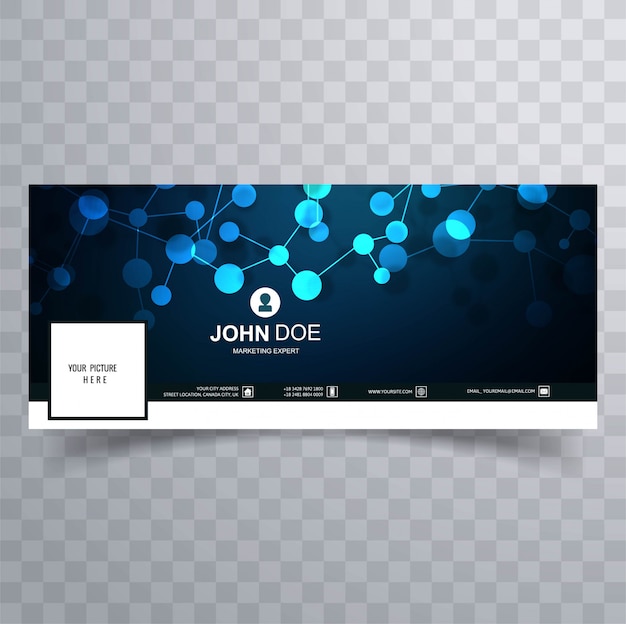 Abstract blue facebook timeline banner template design