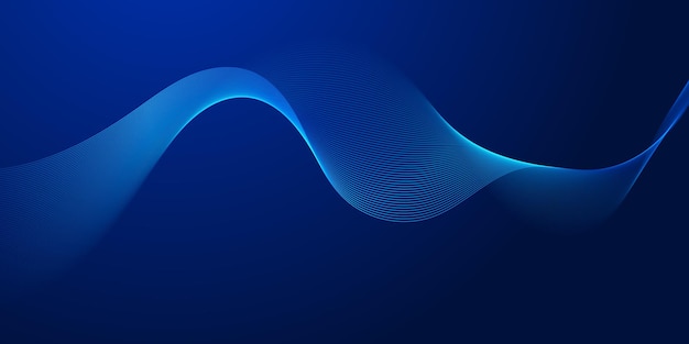 Abstract blue flowing lines banner