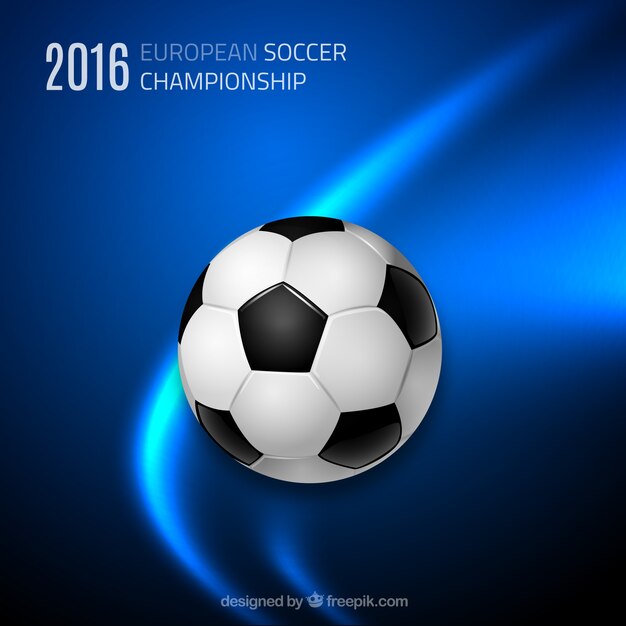 Abstract blue football background with ball