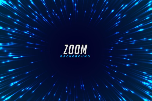 Free vector abstract blue glowing zoom effect background