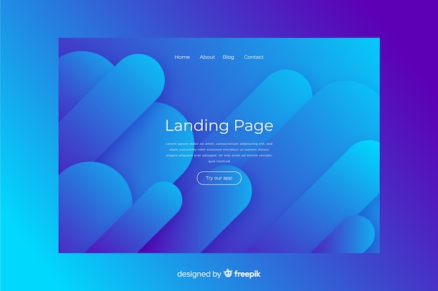 Abstract blue landing page