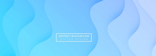 Abstract blue papercut wave template banner design