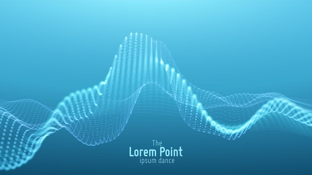 Бесплатное векторное изображение Абстрактный синий фон волны частиц