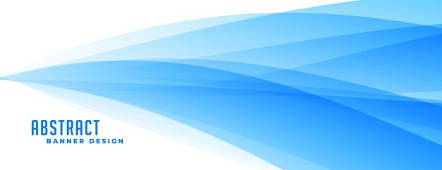 Abstract blue presentation wave banner design