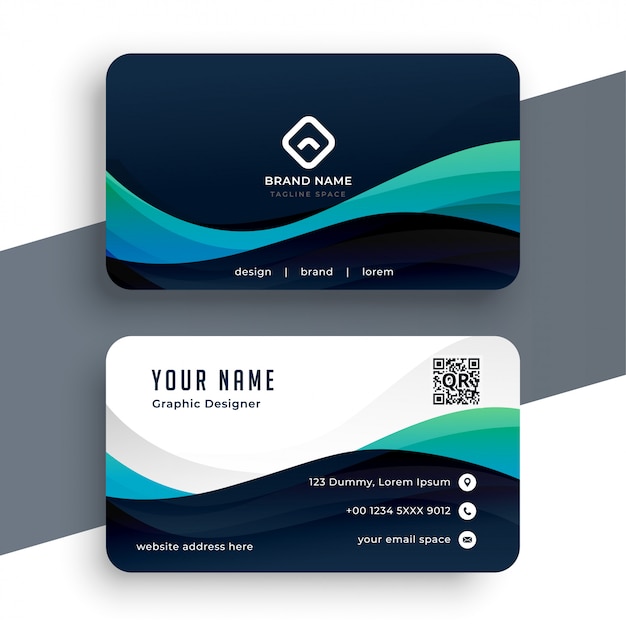 Abstract blue professional business card template