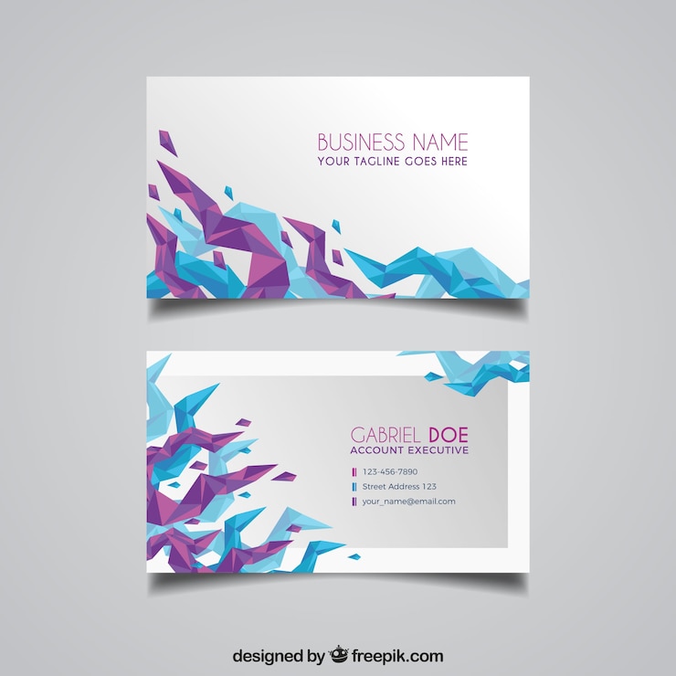 मुफ़्त वेक्टर abstract blue and purple business card