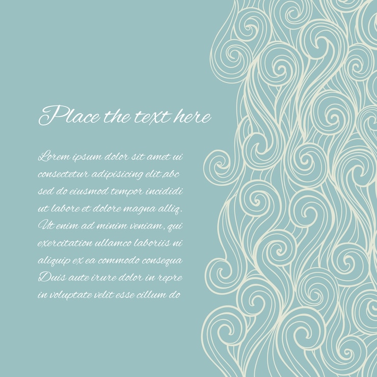 Free Vector abstract blue sea wave template with copyspace