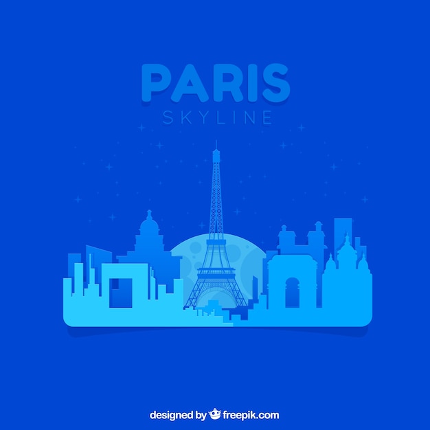 Abstract blue skyline of paris