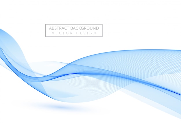 白い背景の上の抽象的な青いスタイリッシュな流れる波