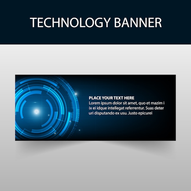 Free vector abstract blue technology banner