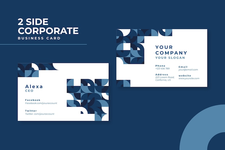 Free Vector abstract blue theme for business card