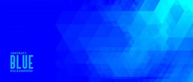 Abstract blue triangle geometric banner