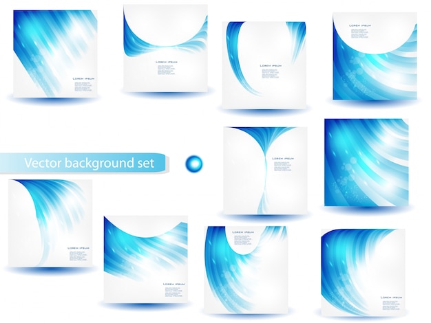 Abstract blue vector template and set