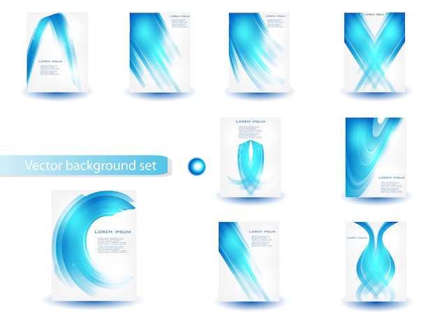 Abstract blue vector template and set