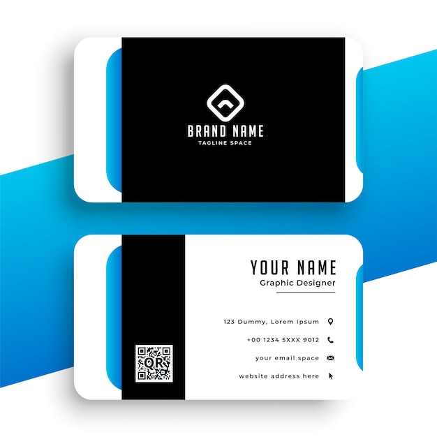 Abstract blue visiting card modern template