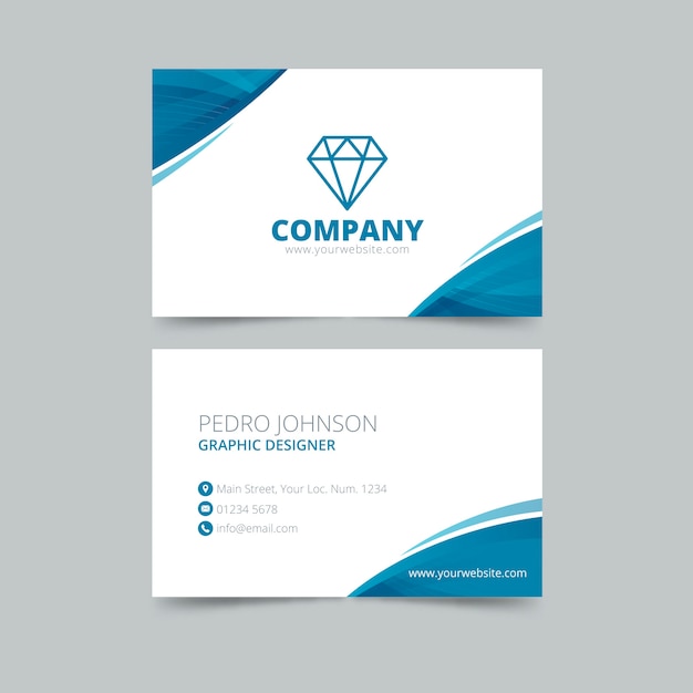 Free vector abstract blue visiting card template