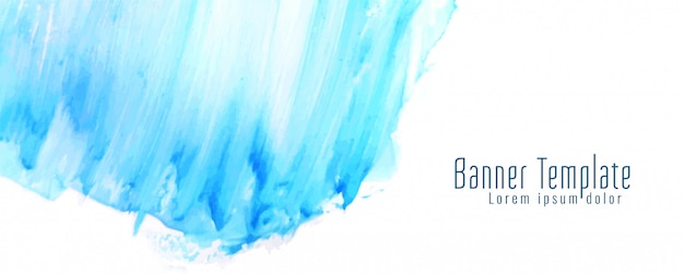 Abstract blue watercolor banner