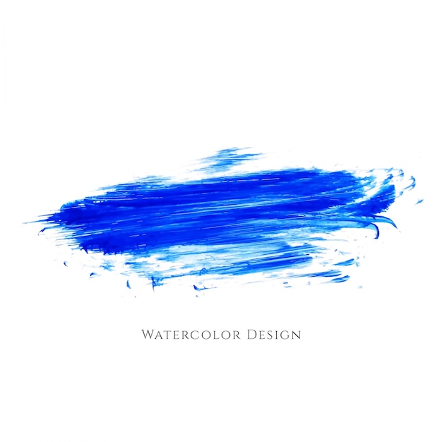 Abstract blue watercolor brush design 
