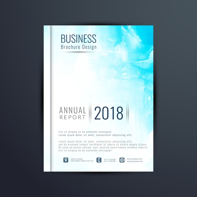 Free vector abstract blue watercolor business brochure