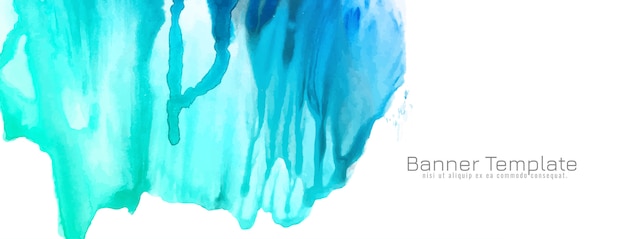 Abstract blue watercolor design banner