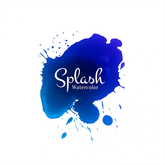 Free vector abstract blue watercolor splash design background