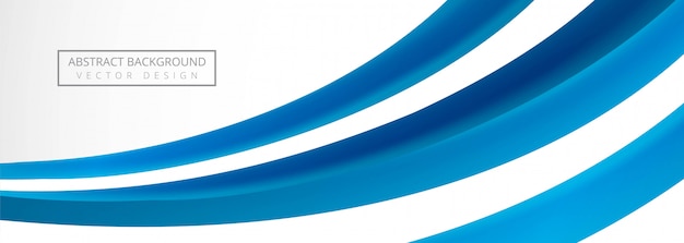 無料ベクター 抽象的な青い波バナーデザイン
