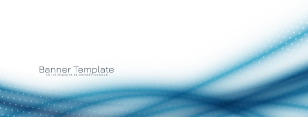 Abstract blue wave banner template