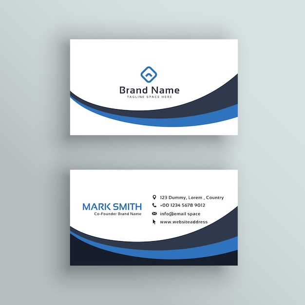 Free vector abstract blue wave business card design
