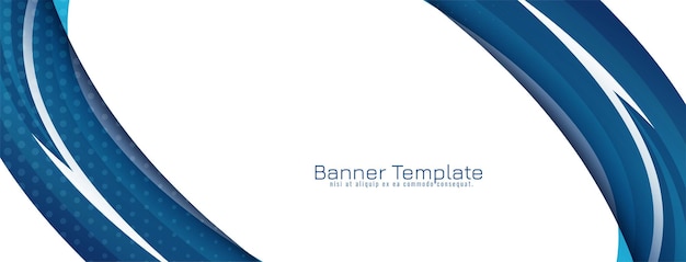 Abstract blue wave design modern banner template vector