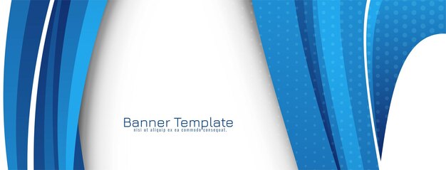 Abstract blue wave design modern banner template