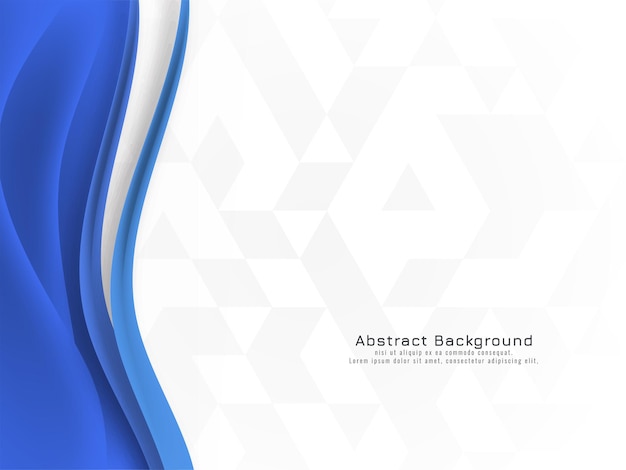 Abstract Blue Wave Design on Mosaic Background Vector [Free Download]