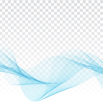 Abstract blue wave elegant design on transparent background