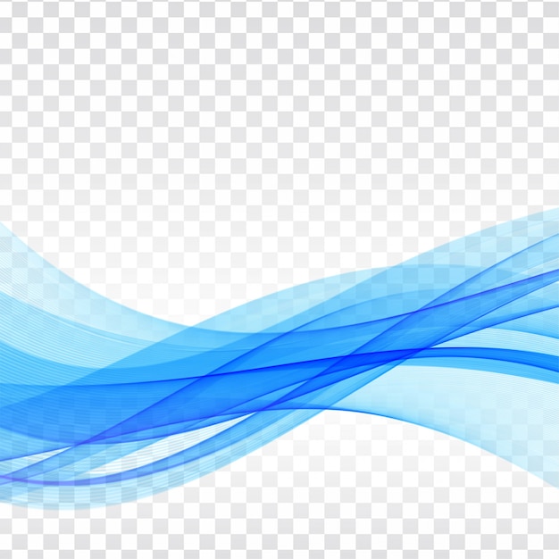 Free vector abstract blue wave transparent background
